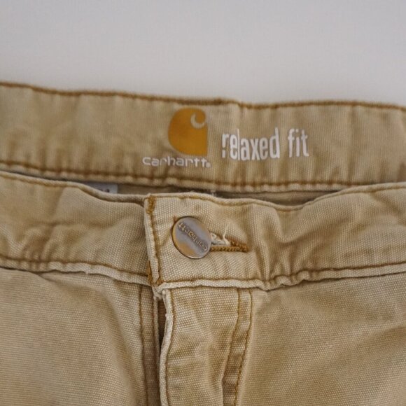 Carhartt Sandstone Tan Double Knee '19 Relaxed Fit Carpenter Painter Pants 34X34 - Picture 10 of 16